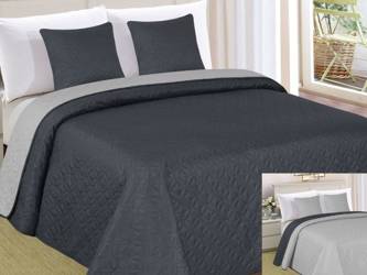 Bedspread VIGO II 180x220+2/40x40, 006/ DARK GREY-SILVER