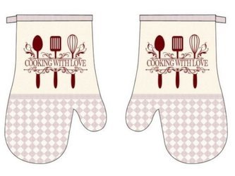 Kitchen gloves with a magnet RETRO kpl 2 szt., F519125B