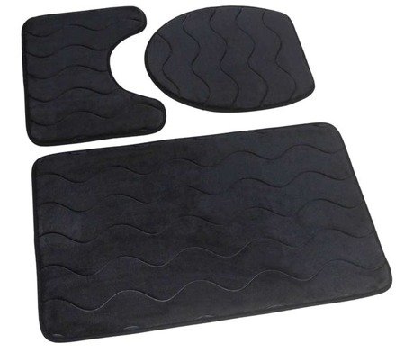 Bath mat SUMBA kpl 3 szt., LZ(23) BLACK 04 (45x75+45x35+35x44)