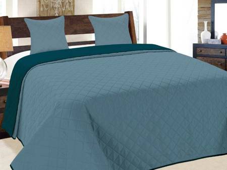 Bedspread VIGO II 180x220+2/40x40, 010/ DARK TURQUISE-BLUE 