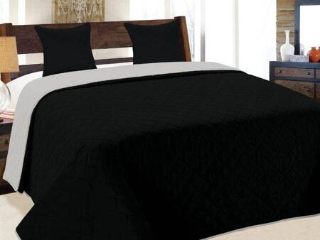 Bedspread VIGO II 180x220+2/40x40, 010/ LIGHT GREY 2-BLACK