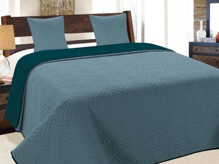 Bedspread VIGO II 180x220+2/40x40, 011/ DARK TURQUISE-BLUE