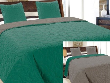 Bedspread VIGO II 220x240+2/40x40, 006/EMERALD-GRAPHITE