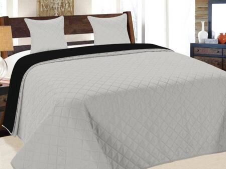 Bedspread VIGO II 220x240+2/40x40, 010/ LIGHT GREY 2-BLACK