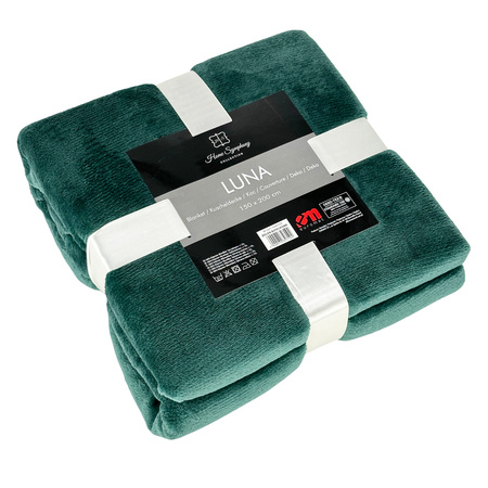 Blanket LUNA 150x200 BOTTLE GREEN , microfiber flannel 240 gsm