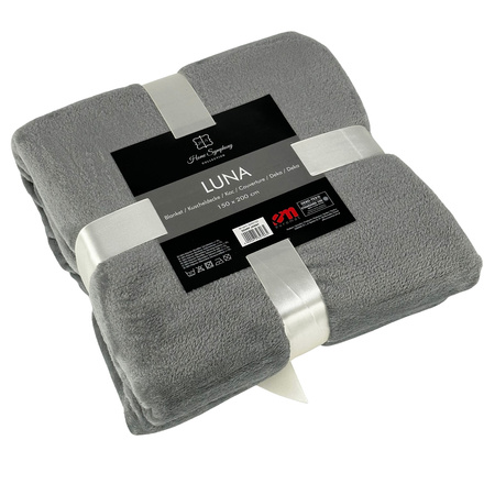 Blanket LUNA 150x200  LIGHT GRAY , microfiber flannel 240 gsm