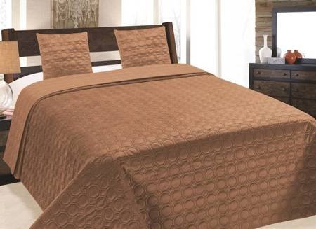 Double-Sided Bedspread VALBOM 007/BEIGE CAMEL 180x220+2x40x40