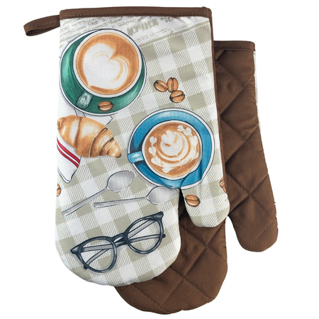 Kitchen gloves with a magnet CAPPUCCINO II kpl 2 szt.,  F22A257-B