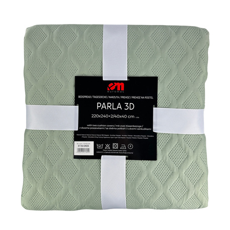 Bedspread PARLA 3D 180x220+2/40x40,SY-7654 GREEN