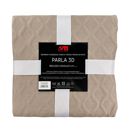 Bedspread PARLA 3D 180x220+2/40x40,SY-7654 TAUPE