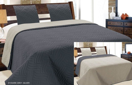 Bedspread VIGO II 180x220+2/40x40, 011/DARK GREY-SILVER