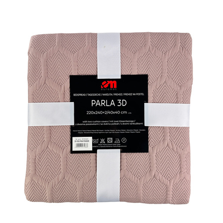 Bedspread PARLA 3D 180x220+2/40x40,SY-7653 POWDER PINK