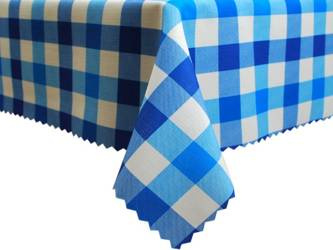 Tablecloths with stain-resistant coating  Blue Check