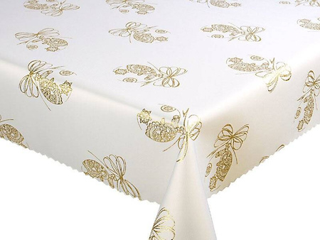 Tablecloths with stain-resistant coating OVAL 130X200 golden1869